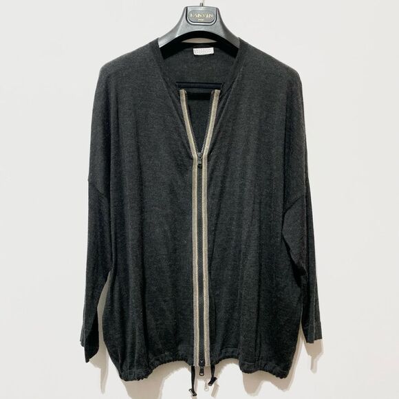 Brunello Cucinelli Sweaters - NWOT Brunello Cucinelli Bead Embellished Zip Up Cashmere Silk Cardigan Sweater